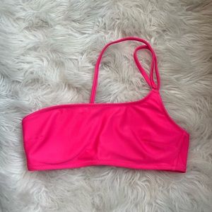 Hot pink aerie one shoulder bikini top